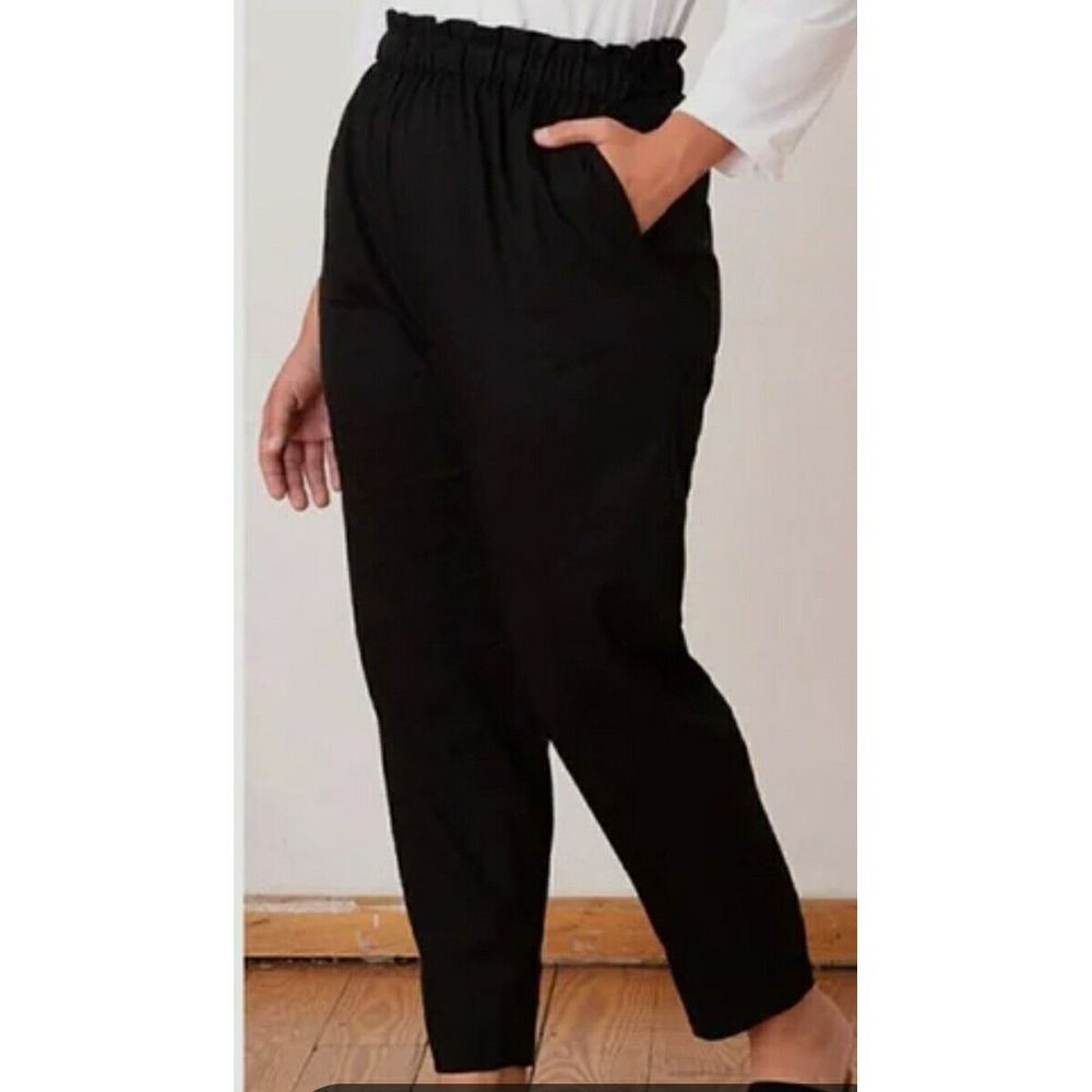 ADAY Kick Back High Waist‎ Linen Pants Black size XS